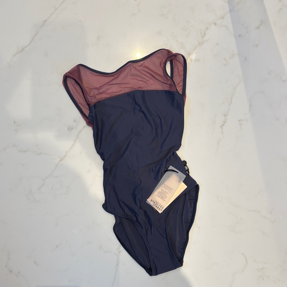 Two-Tone Swimsuit with Sheer Detail